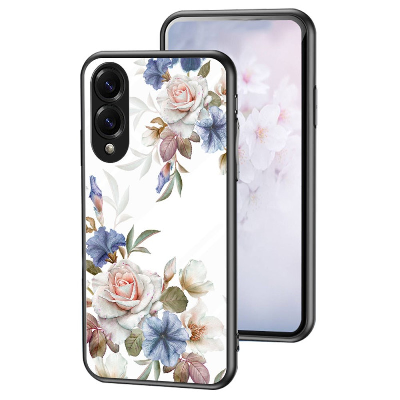 Samsung Galaxy S25 Edge Cover Beveiligd Glas Bloemenpatroon