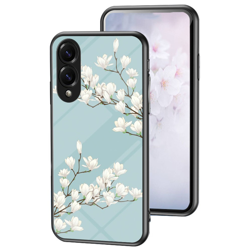 Samsung Galaxy S25 Edge Cover Beveiligd Glas Bloemenpatroon
