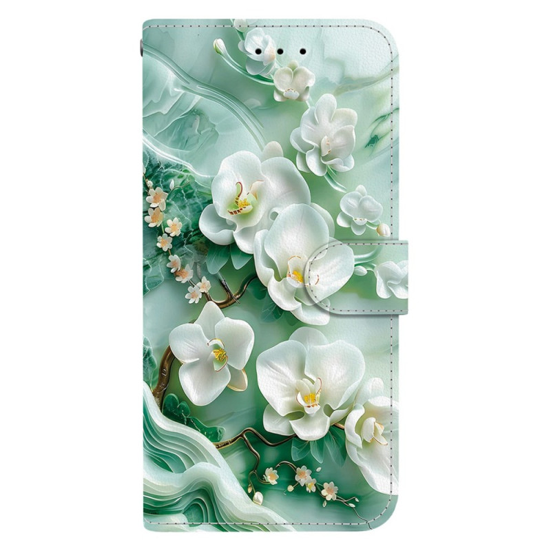 Hoesje Poco F7 Pro 5G / F7 Ultra 5G Bloemen op groene achtergrond