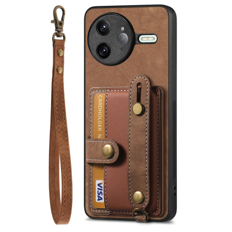 Etui Poco F7 Ultra 5G Retro stijl portemonnee met riem en sleutelkoord