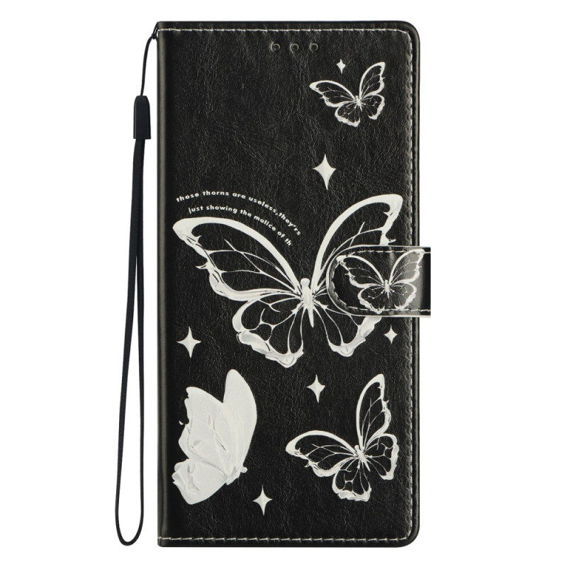 Honor Magic 7 Lite / X9c hoesje zwart met witte vlinders