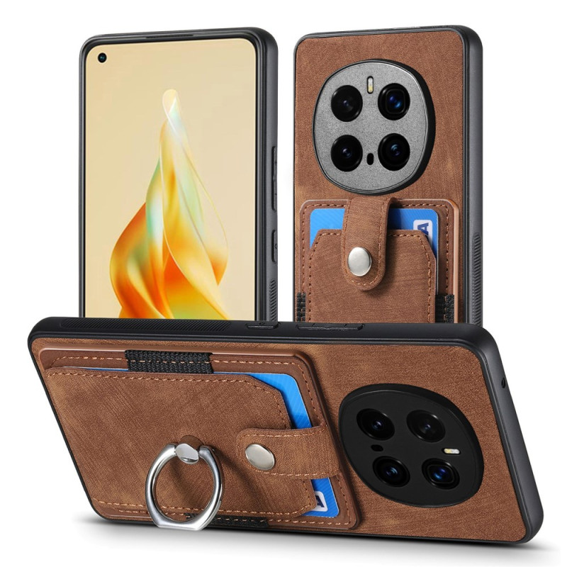 Honor Magic7 Pro 5G Kaart hoesje met suède-effect en steunring