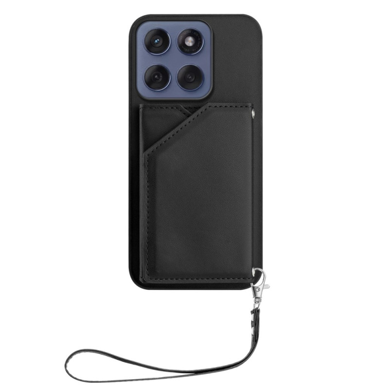 Hoes Motorola Edge 60 / 60 Fusion kaarthouder en sleutelkoord