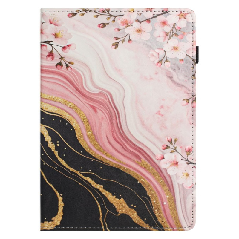 Samsung Galaxy Tab S10 FE / S9 / S9 FE Hoesje Marmer Bloemenpatroon