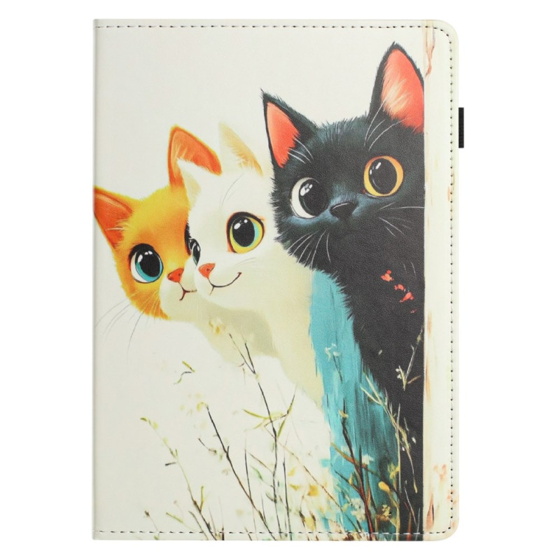 Samsung Galaxy Tab S10 FE / S9 / S9 FE Hoesje Drie Katten Ontwerp