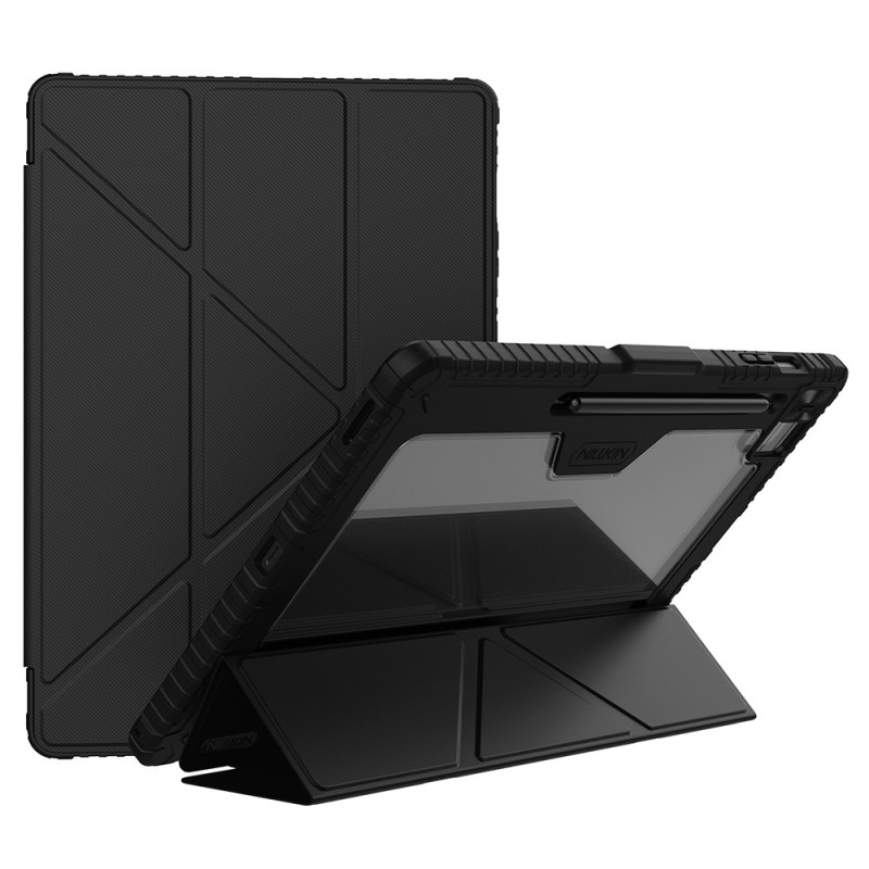 Slim hoesje Samsung Galaxy Tab S10 FE Plus Bumper met Origami ondersteuning en schuif cover NILLKIN