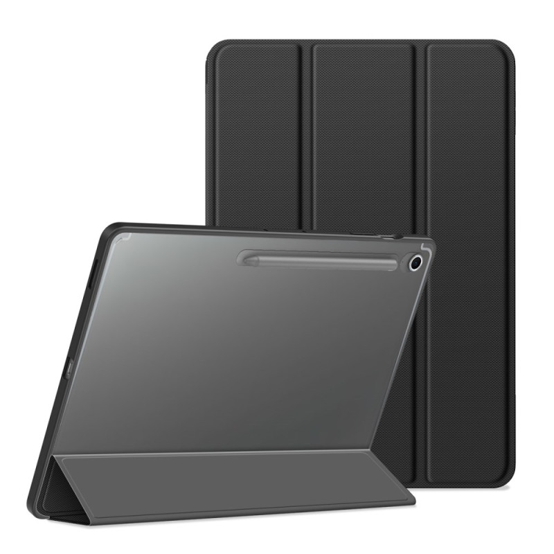 Slim Case Samsung Galaxy Tab S10 FE Plus Drie Flappen Transparante Achterzijde