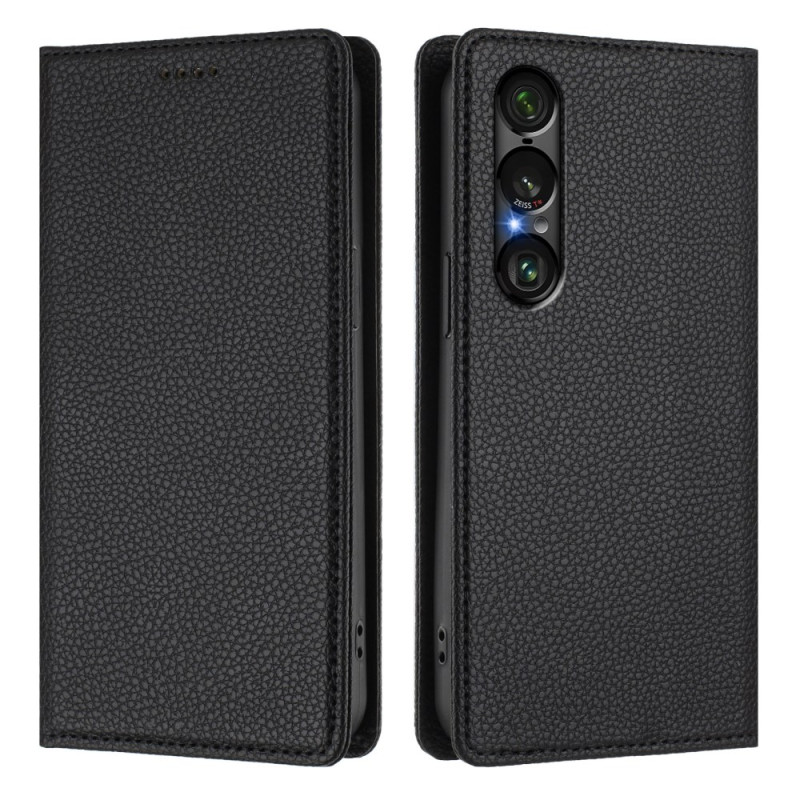 Flip cover Sony Xperia 1 VII RFID bescherming leer Lychee