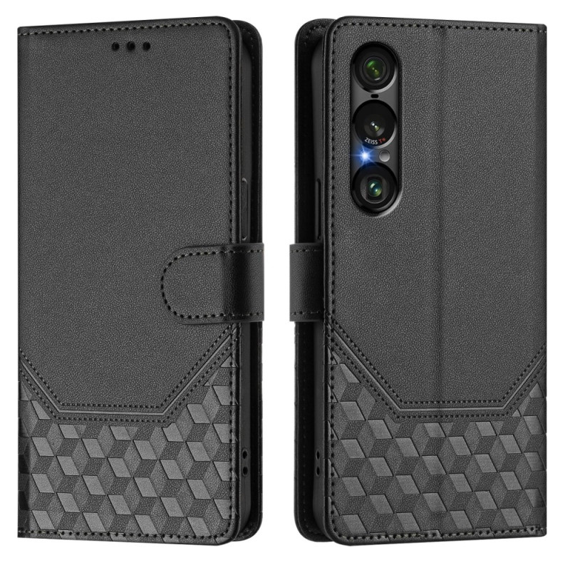 Sony Xperia 1 VII hoesje RFID-bescherming Honingraatpatroon
