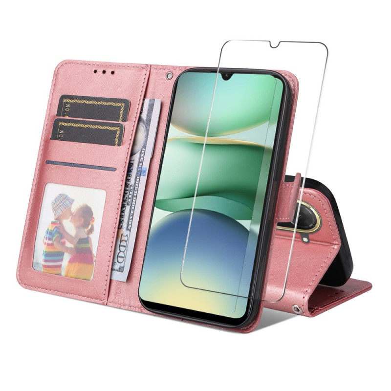 Xiaomi Redmi A5 Leren Hoesje met Gehard Glazen Screen Protector
