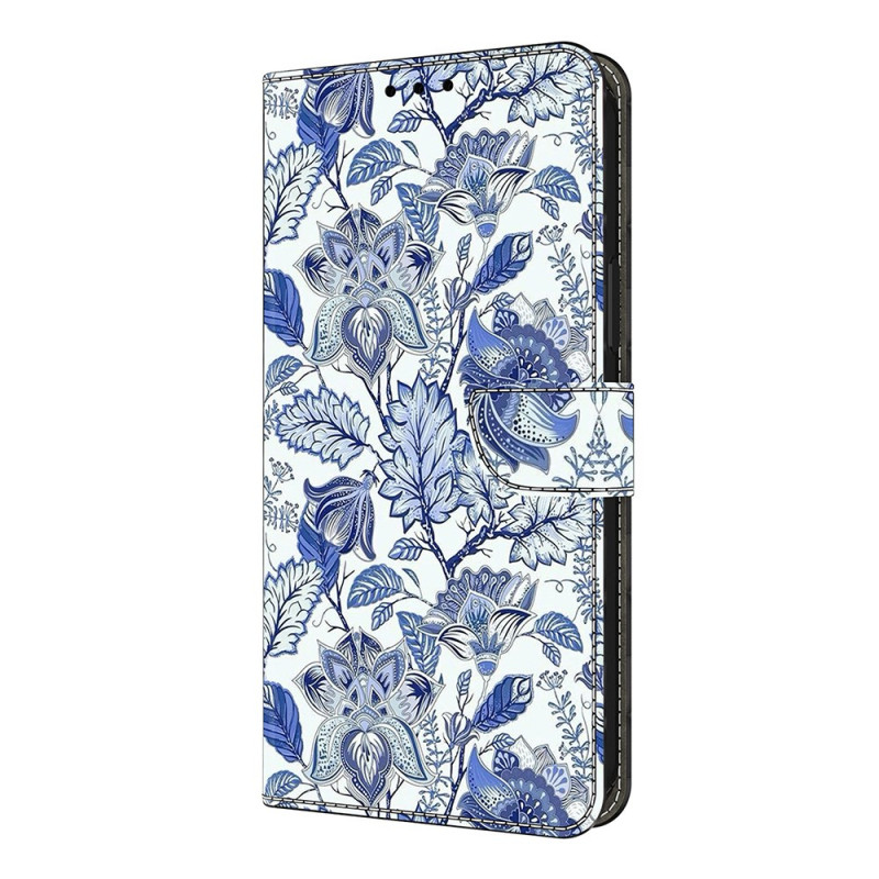 Xiaomi Redmi Note 14 Pro 4G Hoesje Bloempatroon Blauw