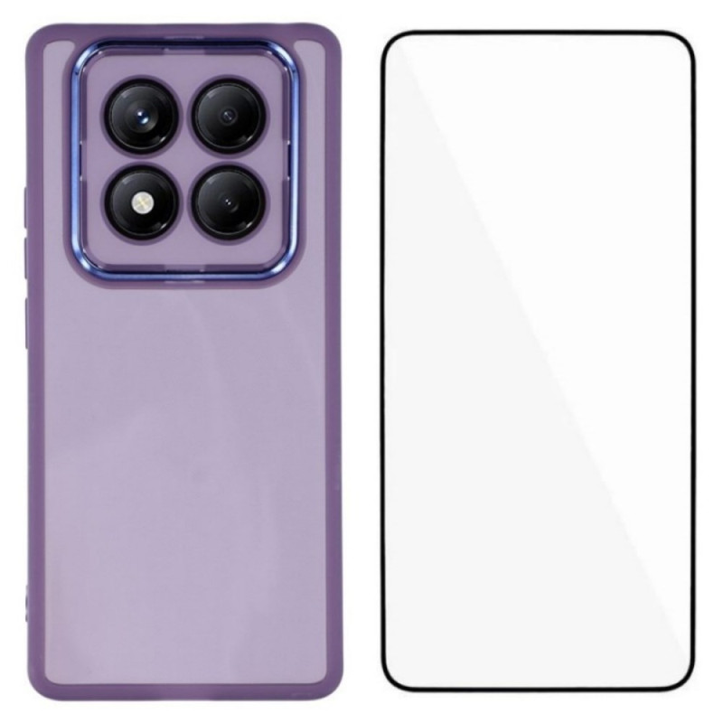 Xiaomi Redmi Note 14 Pro 4G gekleurd hoesje met beschermer van gehard glas