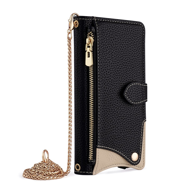 Hoesje Xiaomi Redmi Note 14 Pro 4G Portemonnee Tweekleurig met Ketting