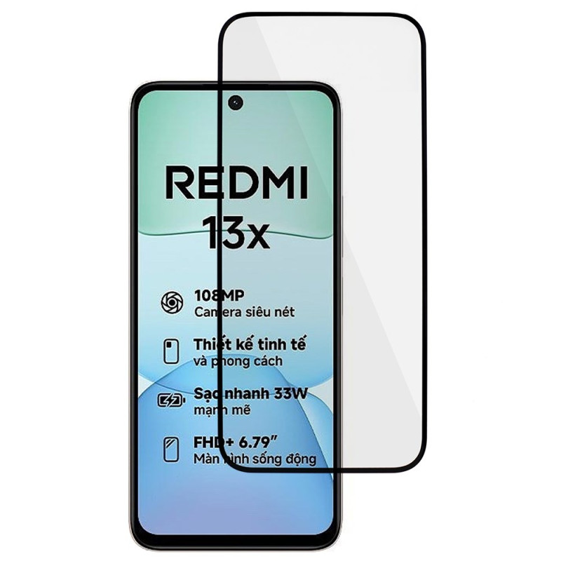 Xiaomi Redmi 13X integraal gehard glas screenprotector