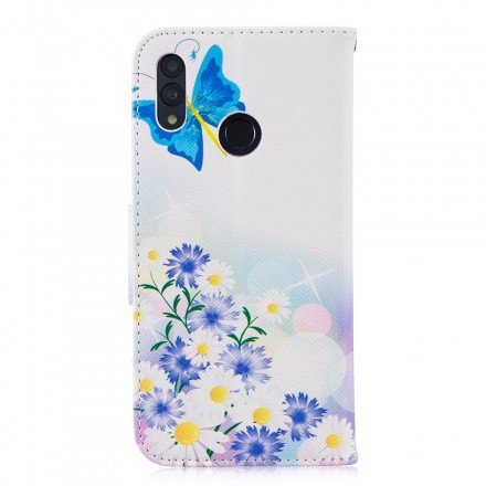 Cover Honor 10 Lite / Huawei P Smart 2019 Beschilderde Vlinders en Bloemen