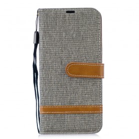 Honor 10 Lite / Huawei P Smart 2019 stof en lederen effect riem case