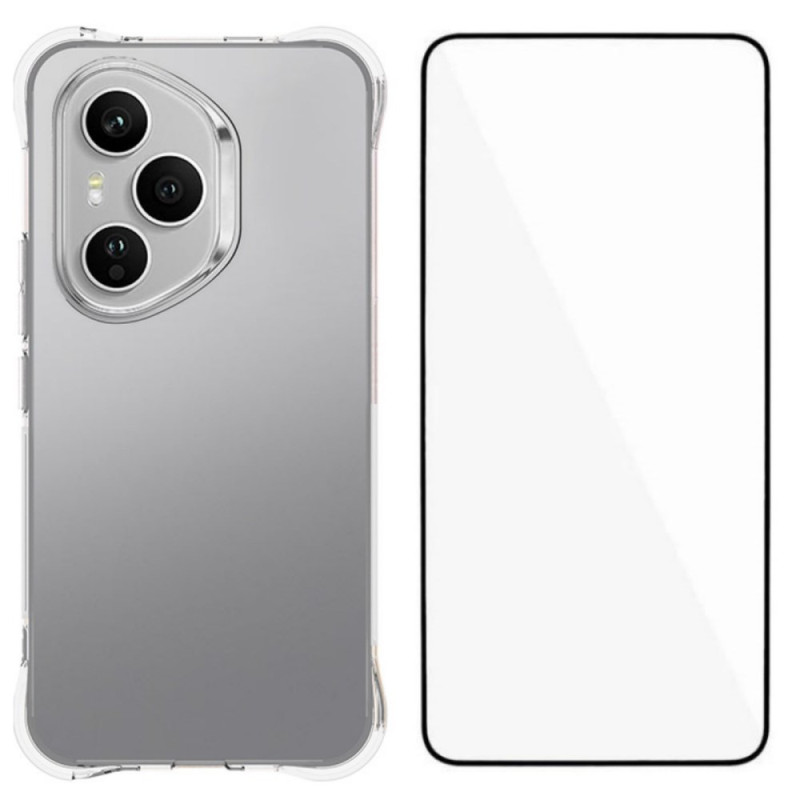 WHonor 400 Pro Transparant Hoesje met Schermbeschermer van gehard glas