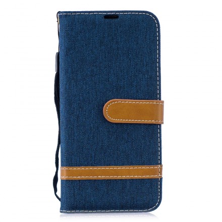 Honor 10 Lite / Huawei P Smart 2019 stof en lederen effect riem case