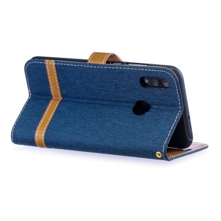 Honor 10 Lite / Huawei P Smart 2019 stof en lederen effect riem case