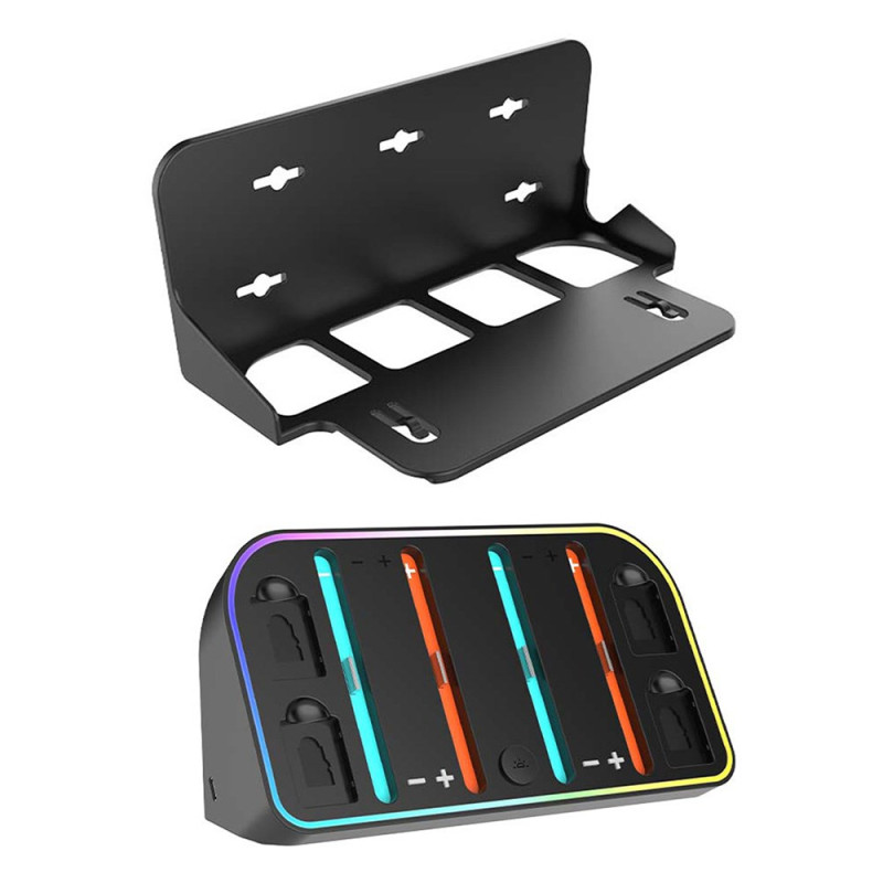 Muurbeugel voor Nintendo Switch 2 met oplader en RGB-verlichting
