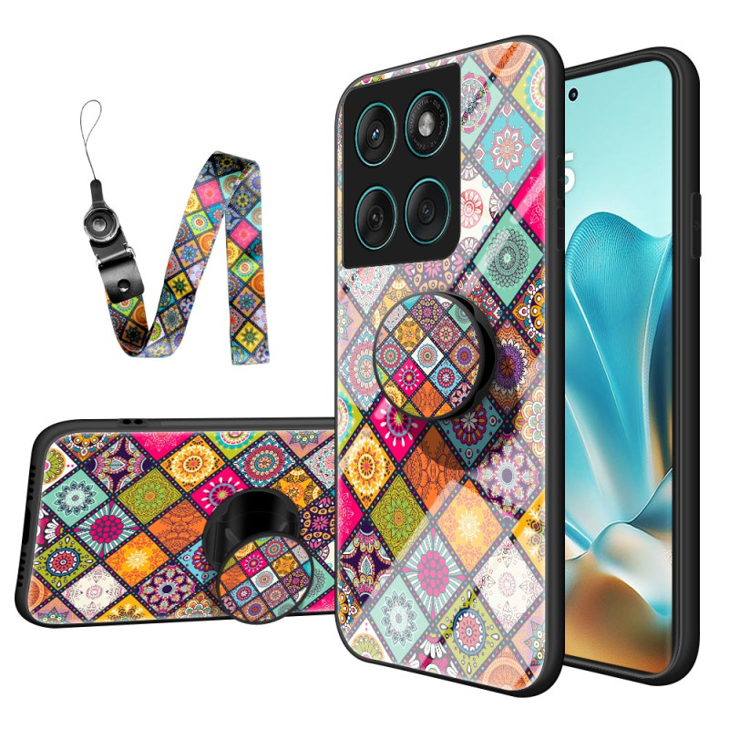 Hoes Motorola Edge 60 / Edge 60 Fusion Ondersteuning en sleutelkoord Patchwork