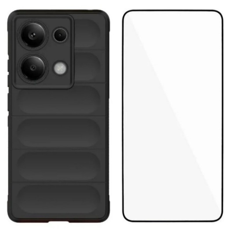Xiaomi Redmi Note 14S antislip behuizing met gehard glas screenprotector