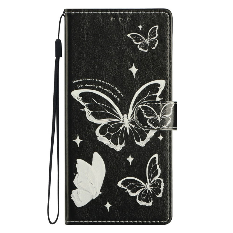 Honor 400 Pro Etui Vlinder op Zwarte Achtergrond