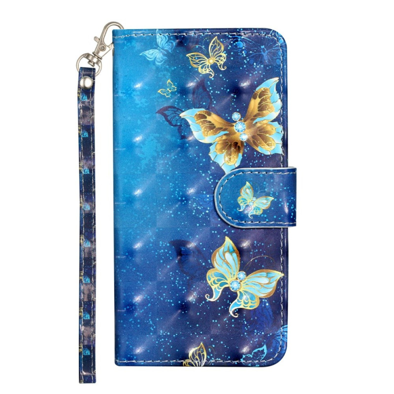 Honor 400 Lite Blauw en Goud Vlinder Etui