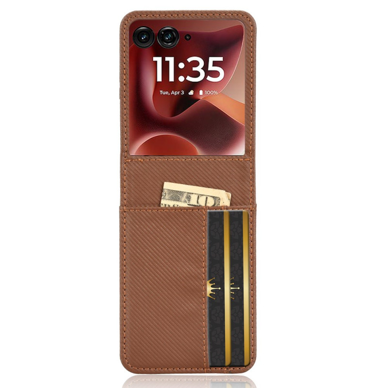 Omslag Motorola Razr 60 Ultra Lederen Effect Kaart Etui
