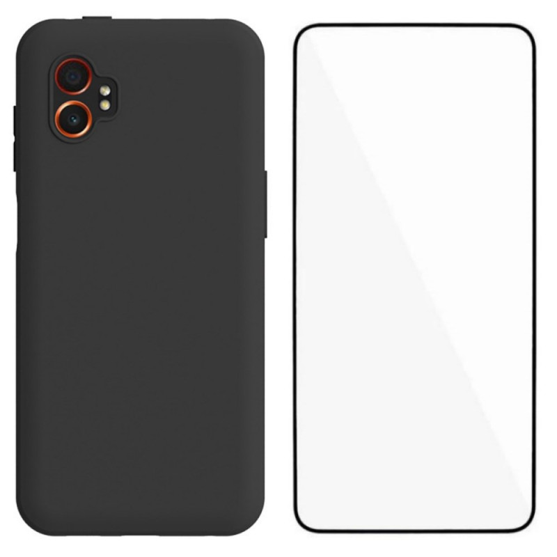 Samsung Galaxy XCover 7 Pro Siliconenhoesje met gehard glazen screenprotector