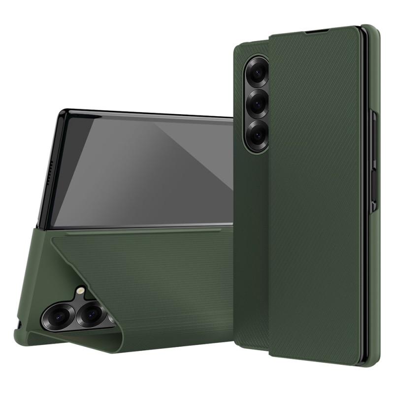 Samsung Galaxy Z Fold 7 Lederen hoesje met geïntegreerde standaard