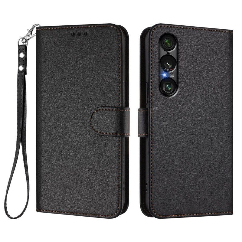 Sony Xperia 1 VII Leren hoesje met riem