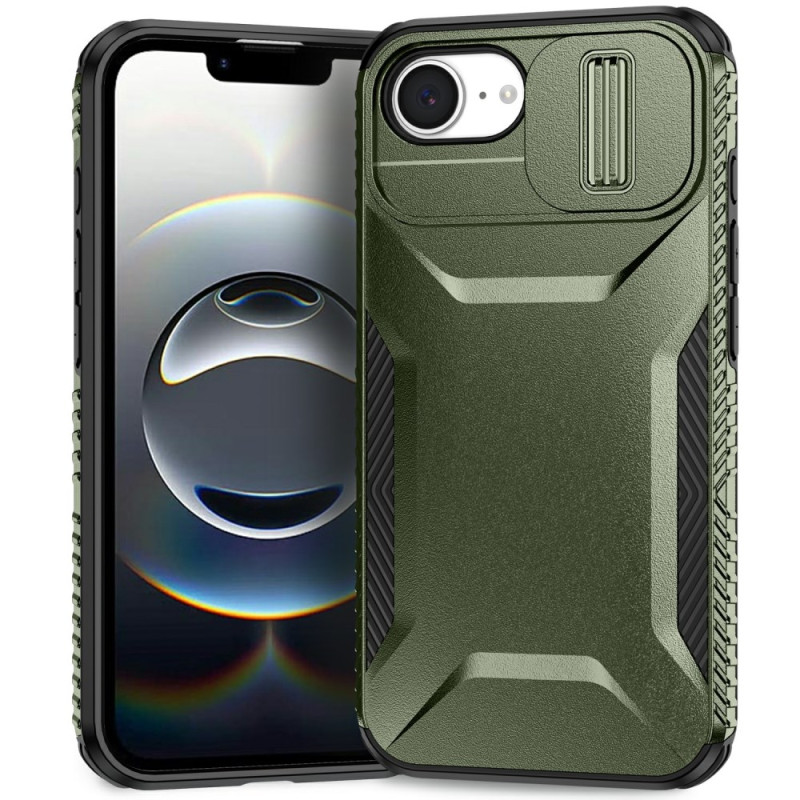 Robuust iPhone 16E hoesje met uitschuifbare camerabeveiliging