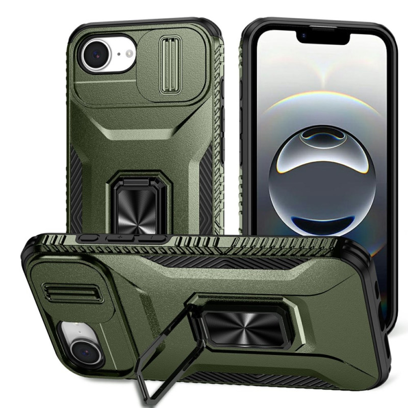 Robuust iPhone 16E hoesje met camerabeveiliging en standaard
