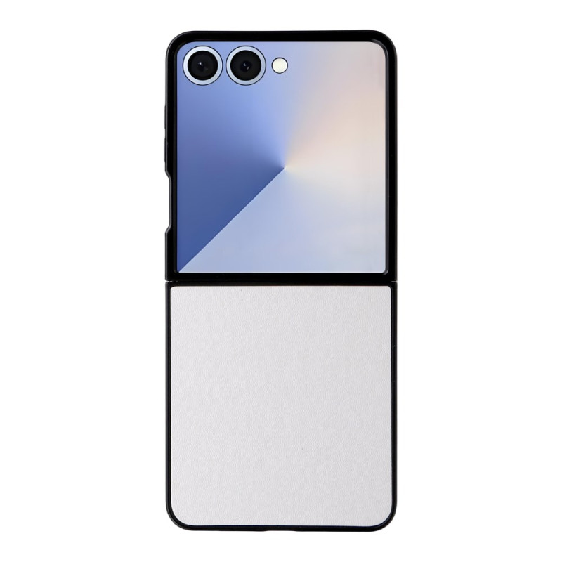 Samsung Galaxy Z Flip 7 Leren Effect Hoesje Zwart-wit