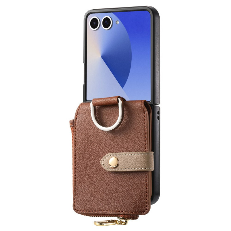 Samsung Galaxy Z Flip 7 Portemonnee en Ring Hoesje