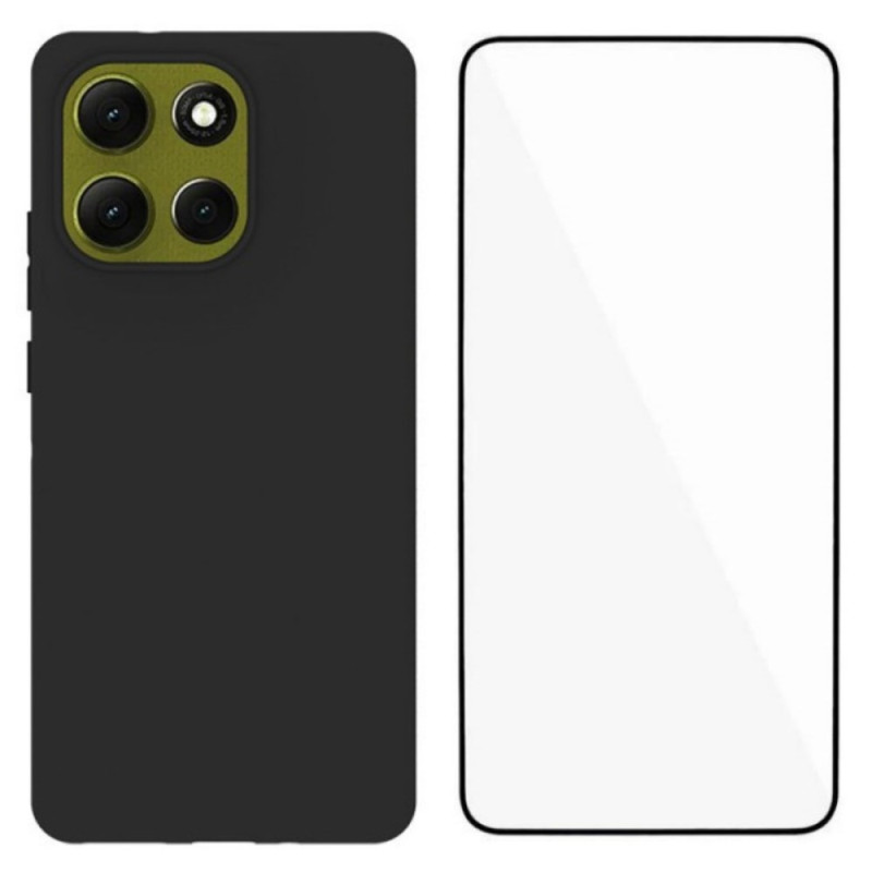 Moto G86 5G siliconen hoesje met gehard glazen screenprotector