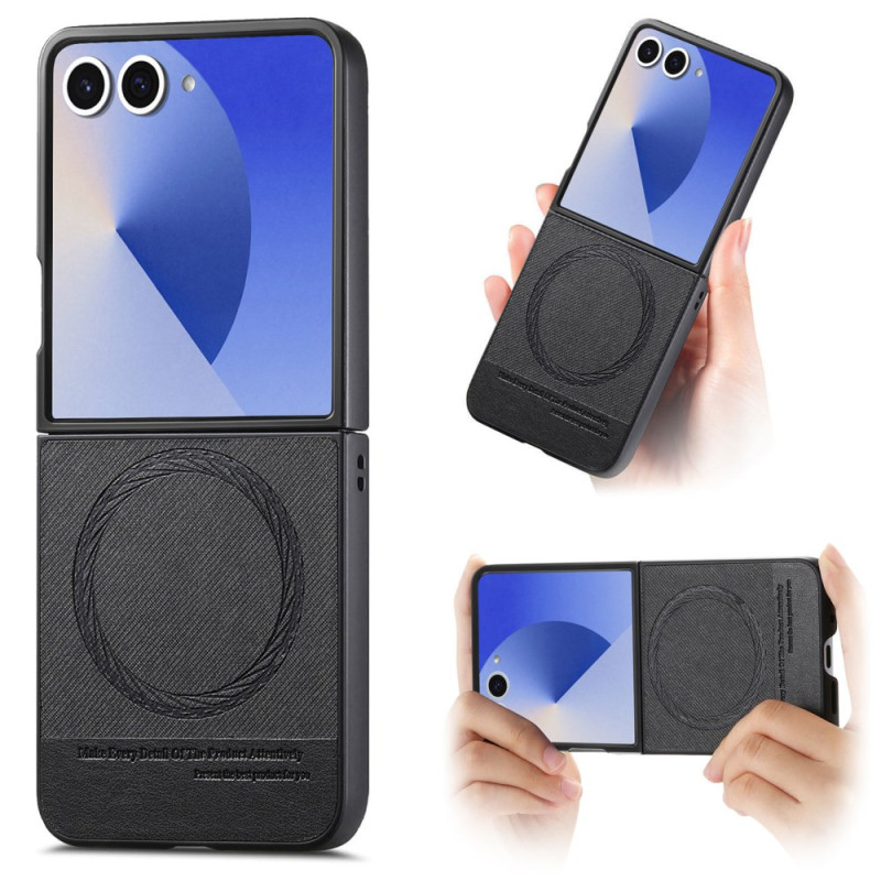 Hoesje Samsung Galaxy Z Flip 7 Compatibel MagSafe Leer Textuur Jeans