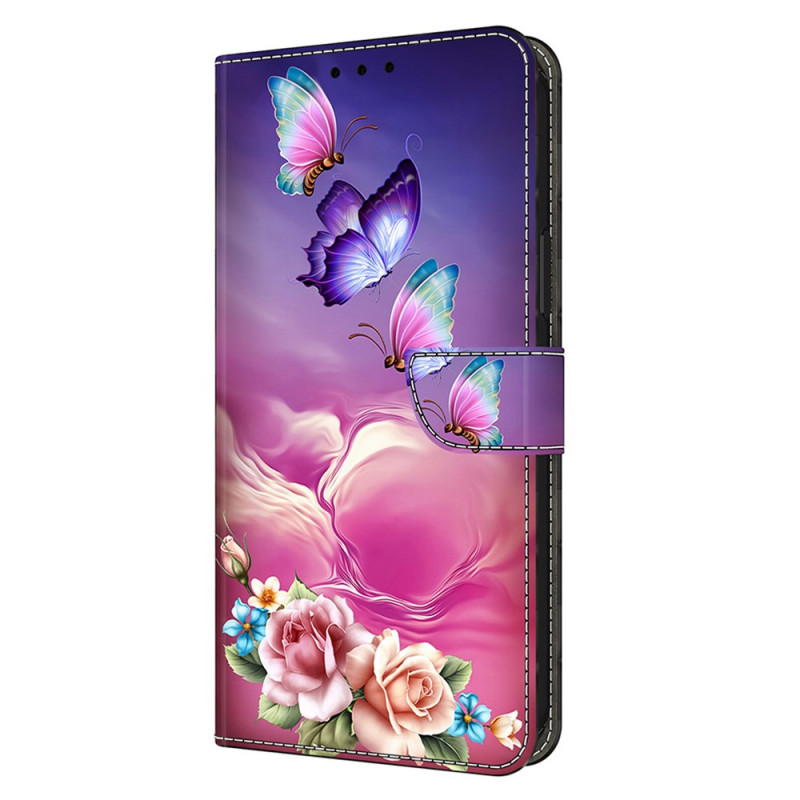 Honor 400 Etui Vlinders en Bloemen Ontwerp