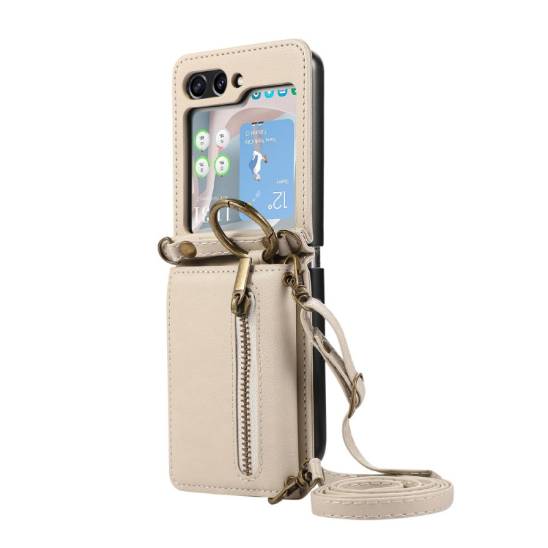 Samsung Galaxy Z Flip 7 hoesje Portemonnee en schouderriem