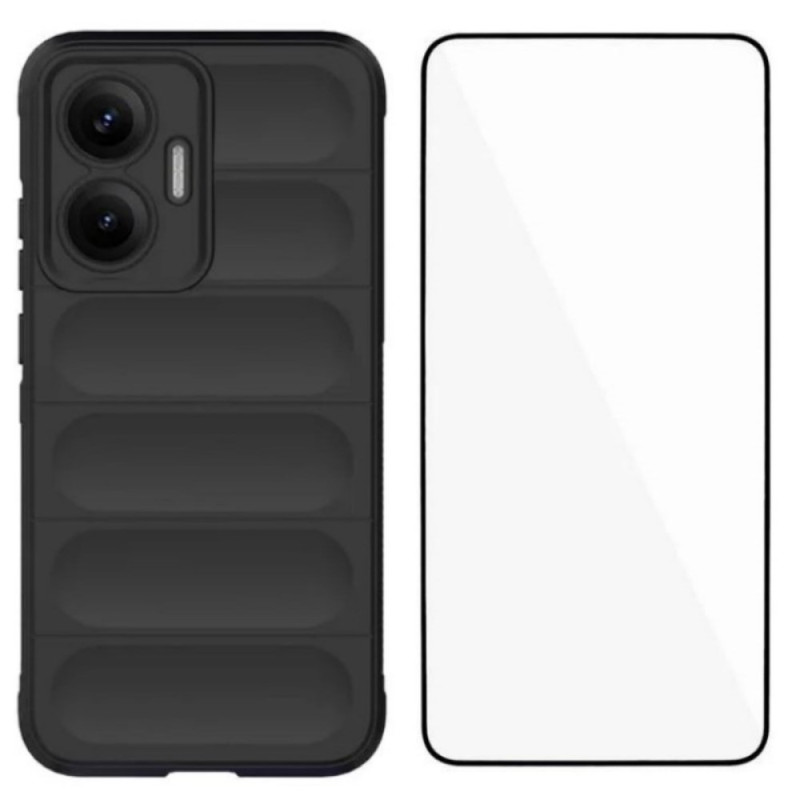 Poco F7 Antislip behuizing met gehard glazen screenprotector