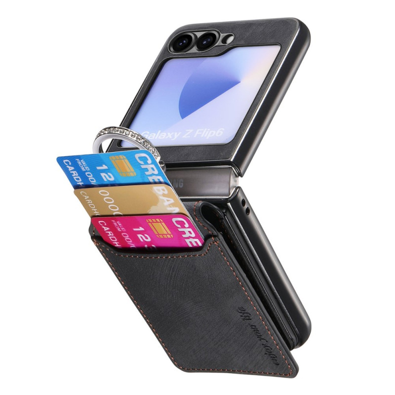 Samsung Galaxy Z Flip 7 FE / Z Flip 6 Suede Effect Hoesje met Kaarthouder