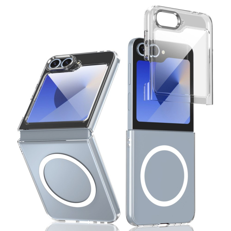 Samsung Galaxy Z Flip 7 FE / Z Flip 6 Compatibel Doorzichtig MagSafe Hoesje met Schermbeschermer