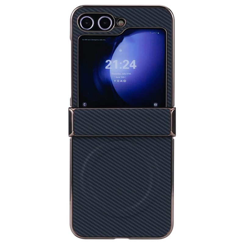 Samsung Galaxy Z Flip 7 FE / Z Flip 6 magnetisch hoesje met koolstofvezelstructuur