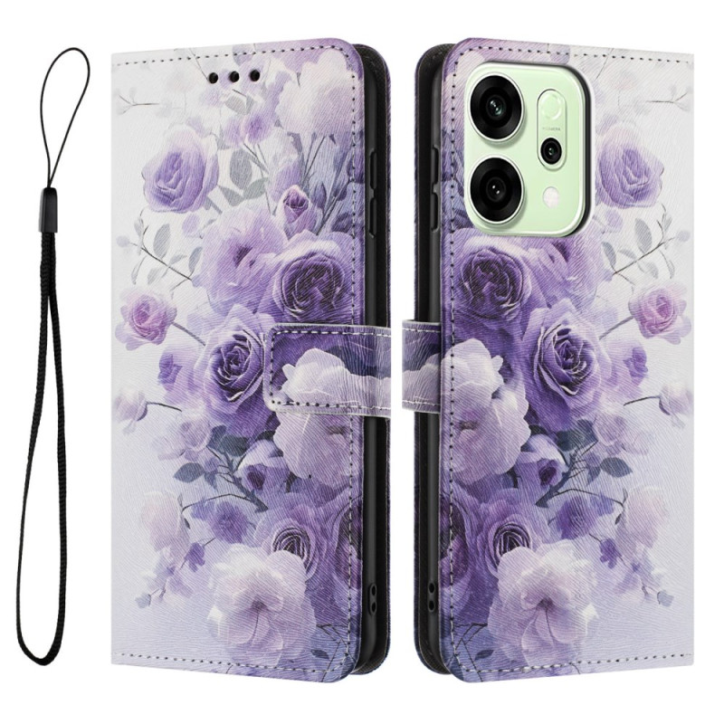 Etui Oppo Reno 14 5G / 14F 5G Bloemen Violet