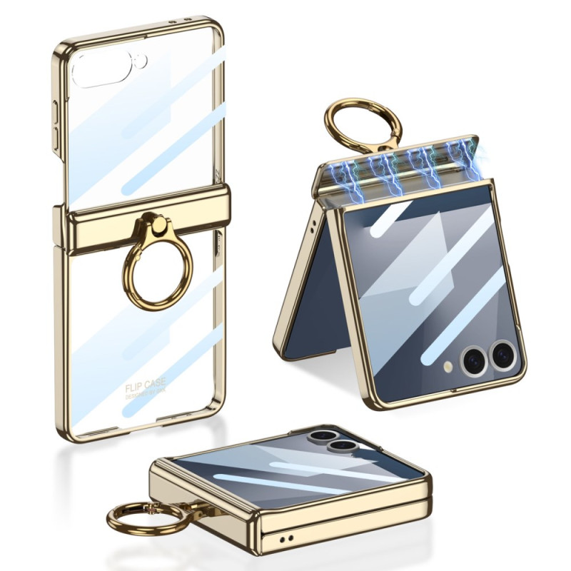 Coque Samsung Galaxy Z Flip 7 Transparente avecSupport et Protection Magnétique GKK