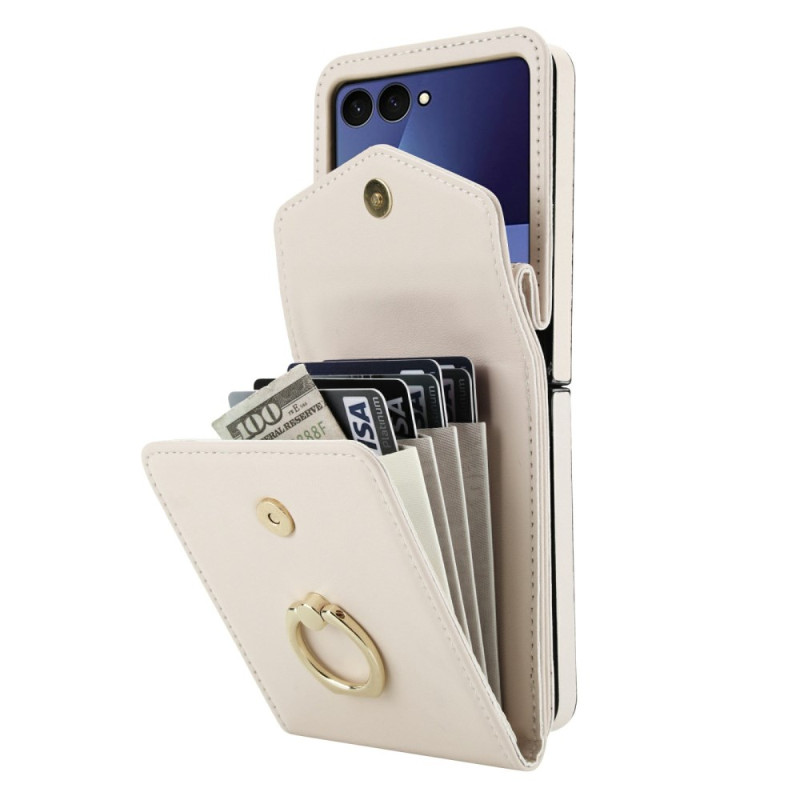 Coque Samsung Galaxy Z Flip 7 Portefeuille Matelassé et Bandoulière