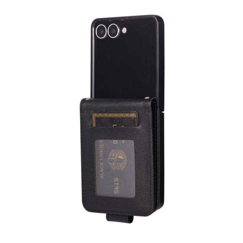 Étui Samsung Galaxy Z Flip 7 Porte-Cartes en Simili Cuir