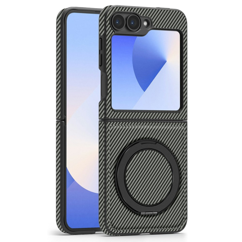 Samsung Galaxy Z Flip 7 FE / Z Flip 6 Magnetisch Koolstofvezel Hoesje met Standaard