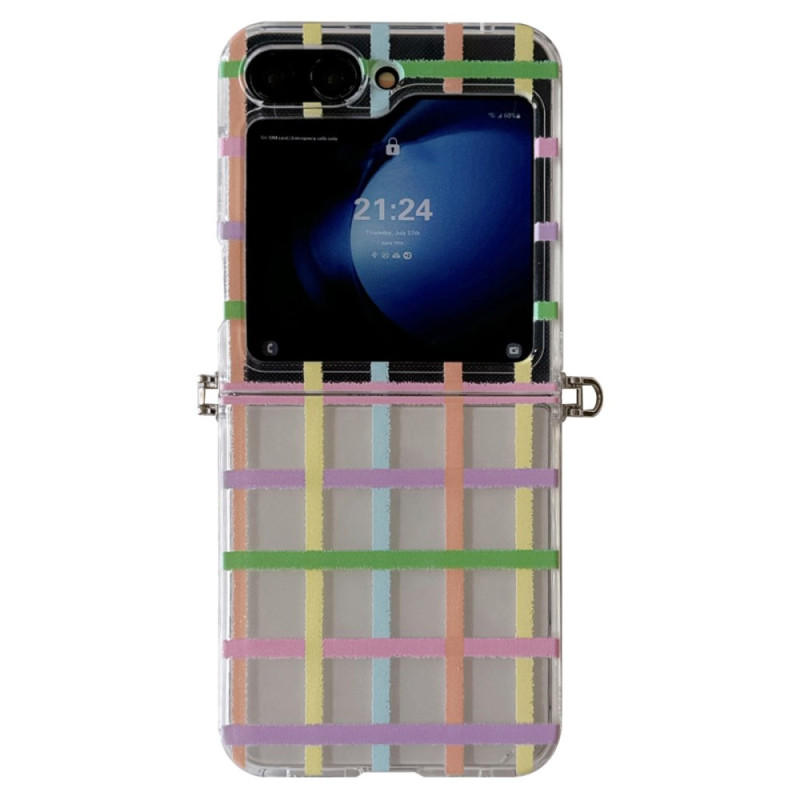 Samsung Galaxy Z Flip 7 FE / Z Flip 6 Patroon Raster en Parel Bandje